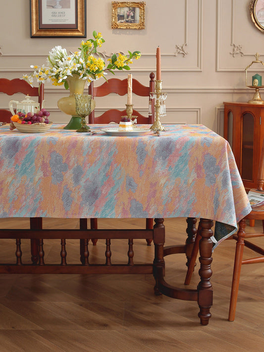 LaLuna Home Vintage Tangerine Sea Nature Abstract Jacquard Tablecloth 140*140cm / 55*55in