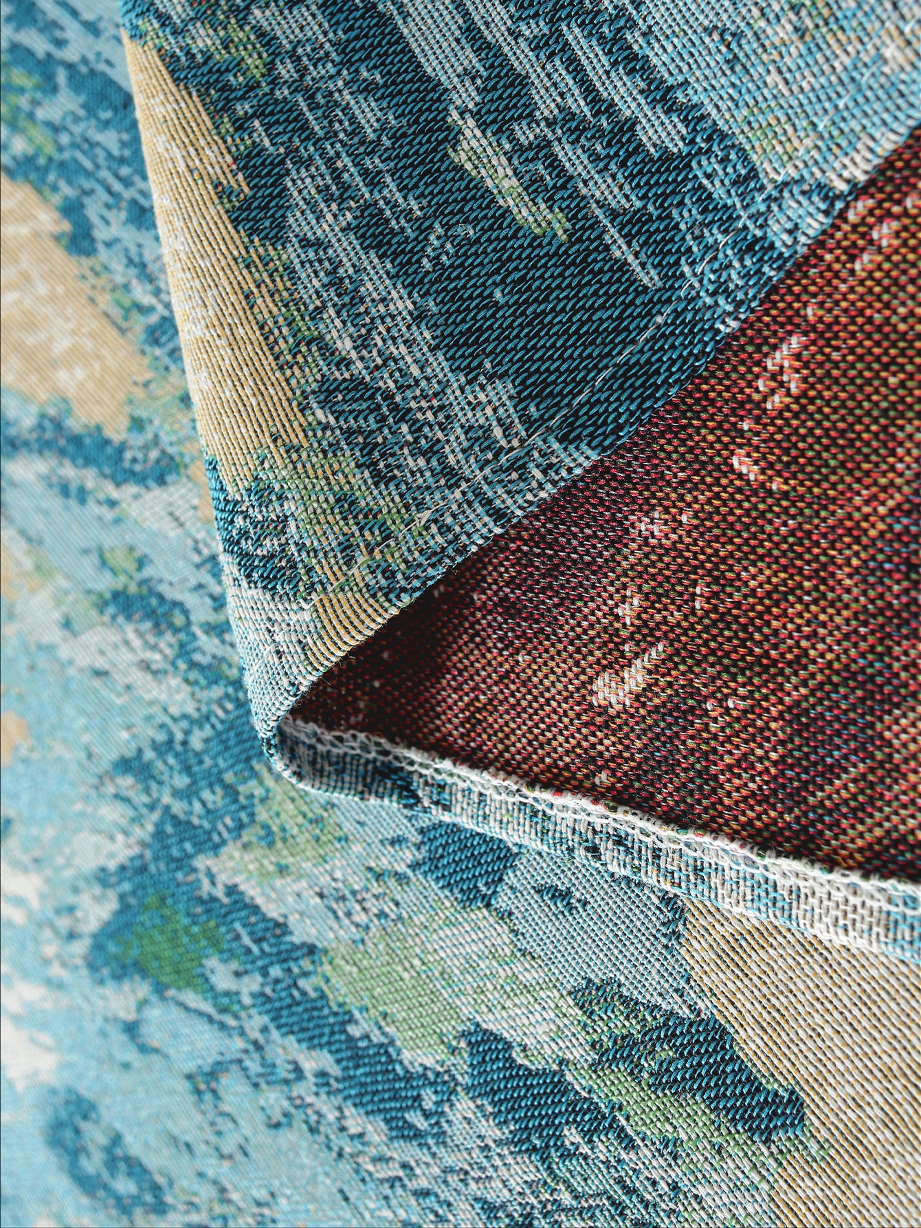 LaLuna Home Vintage Blue Sky Nature Abstract Jacquard Tablecloth