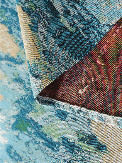 LaLuna Home Vintage Blue Sky Nature Abstract Jacquard Tablecloth