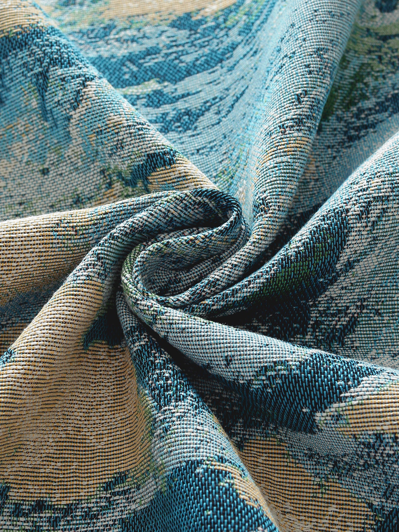 LaLuna Home Vintage Blue Sky Nature Abstract Jacquard Tablecloth