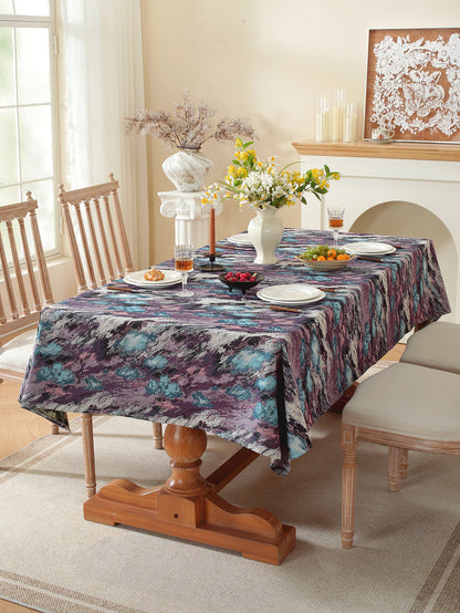 LaLuna Home Vintage Purple Haze Nature Abstract Jacquard Tablecloth