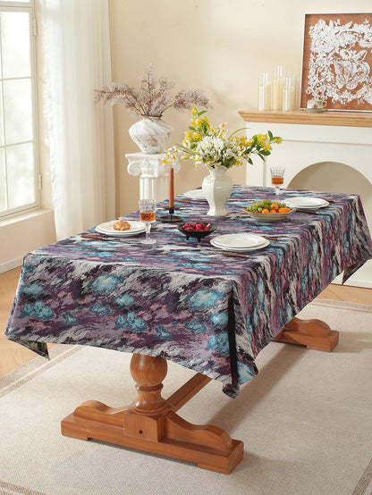 LaLuna Home Vintage Purple Haze Nature Abstract Jacquard Tablecloth