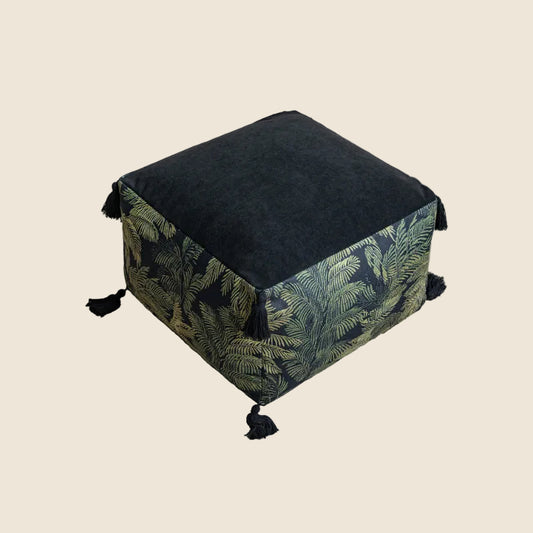 LaLuna Home Vintage Pine Pattern Pouf Cover