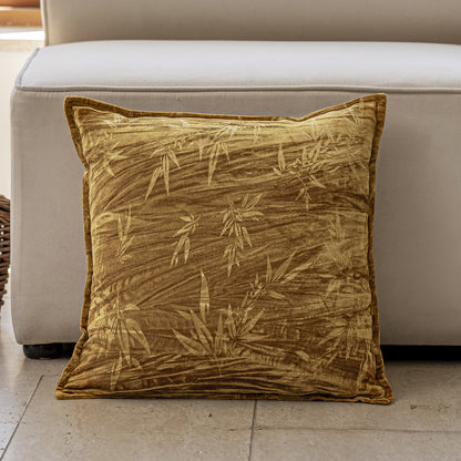 Chinoiserie Amber Bamboo Charm Throw Pillow