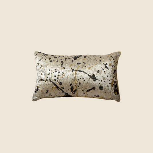 LaLuna Home Chinoiserie Ink-Splash & Gilded  Jacquard Throw Pillow for Sofa & Bed Decor