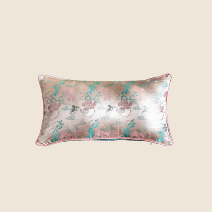 LaLuna Home Chinoiserie  Pine-Crane Pattern Throw Pillow for Sofa & Bed Decor