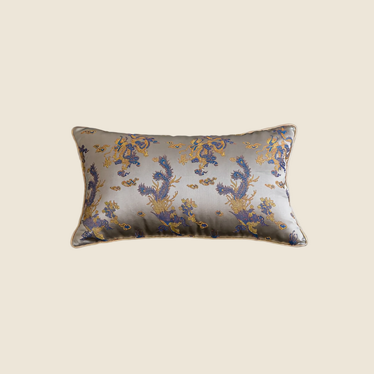 LaLuna Home Chinoiserie  Loong Feng  Pattern Jacquard Throw Pillow