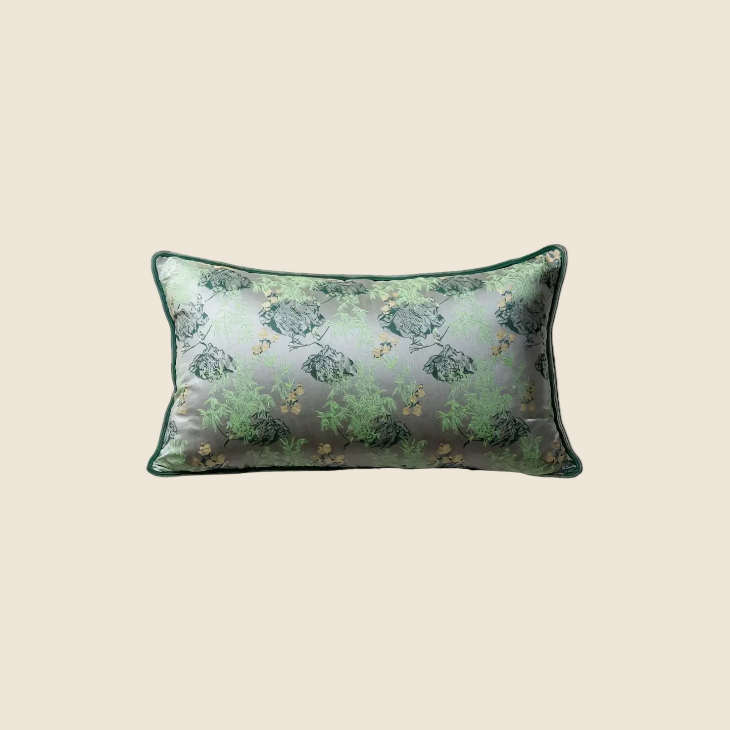 LaLuna Home Chinoiserie  Lush Green Bamboo Throw Pillow
