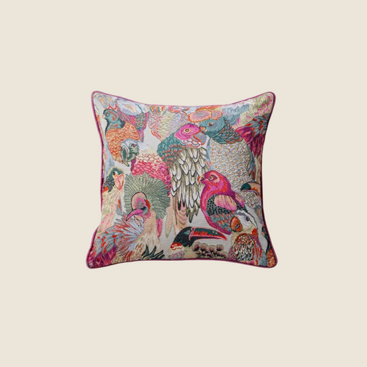 LaLuna Home Exotic Bird Silky Jacquard Throw Pillow