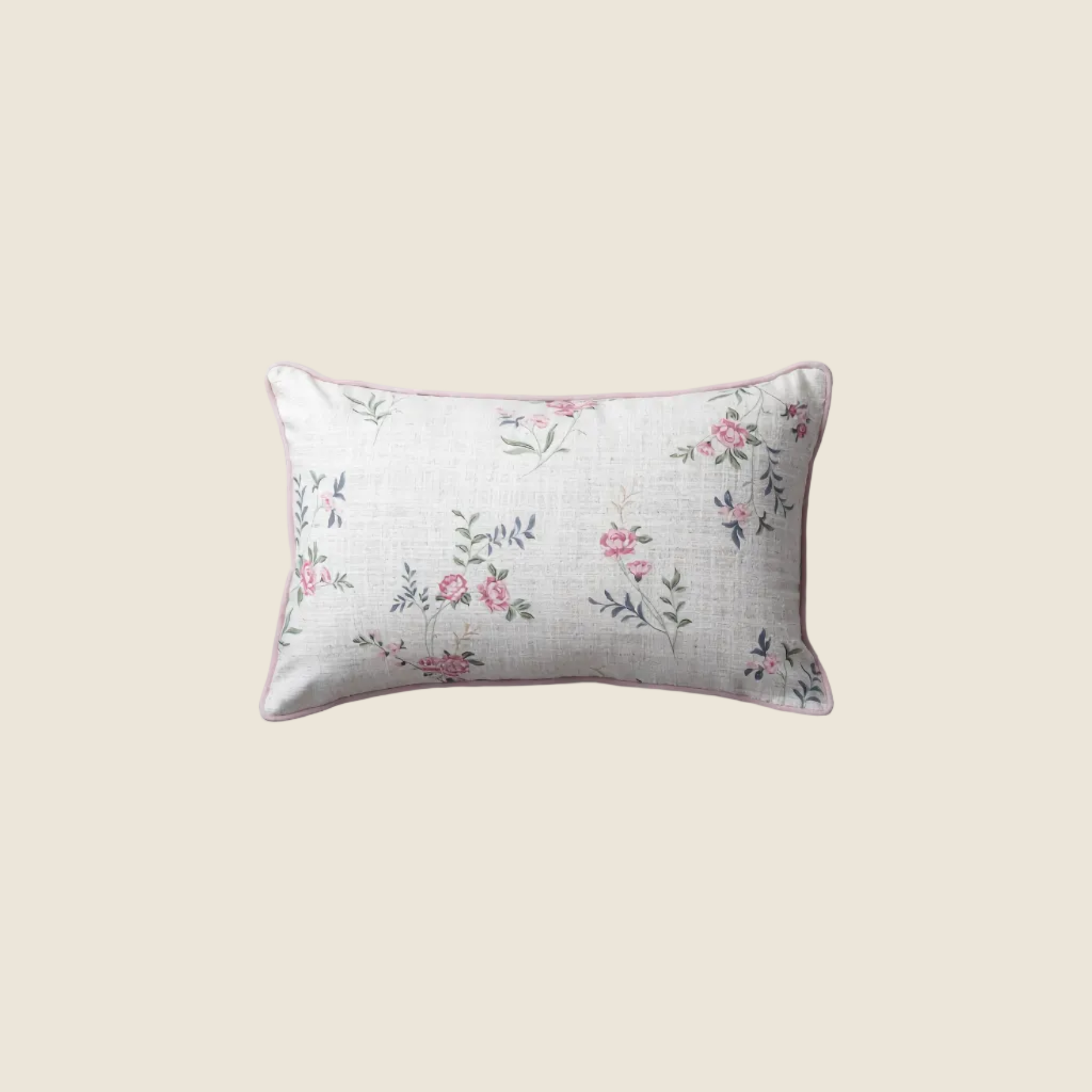 LaLuna Home Blush Floral Linen Throw Pillow