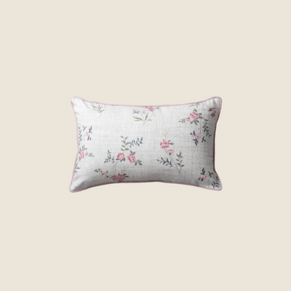 LaLuna Home Blush Floral Linen Throw Pillow