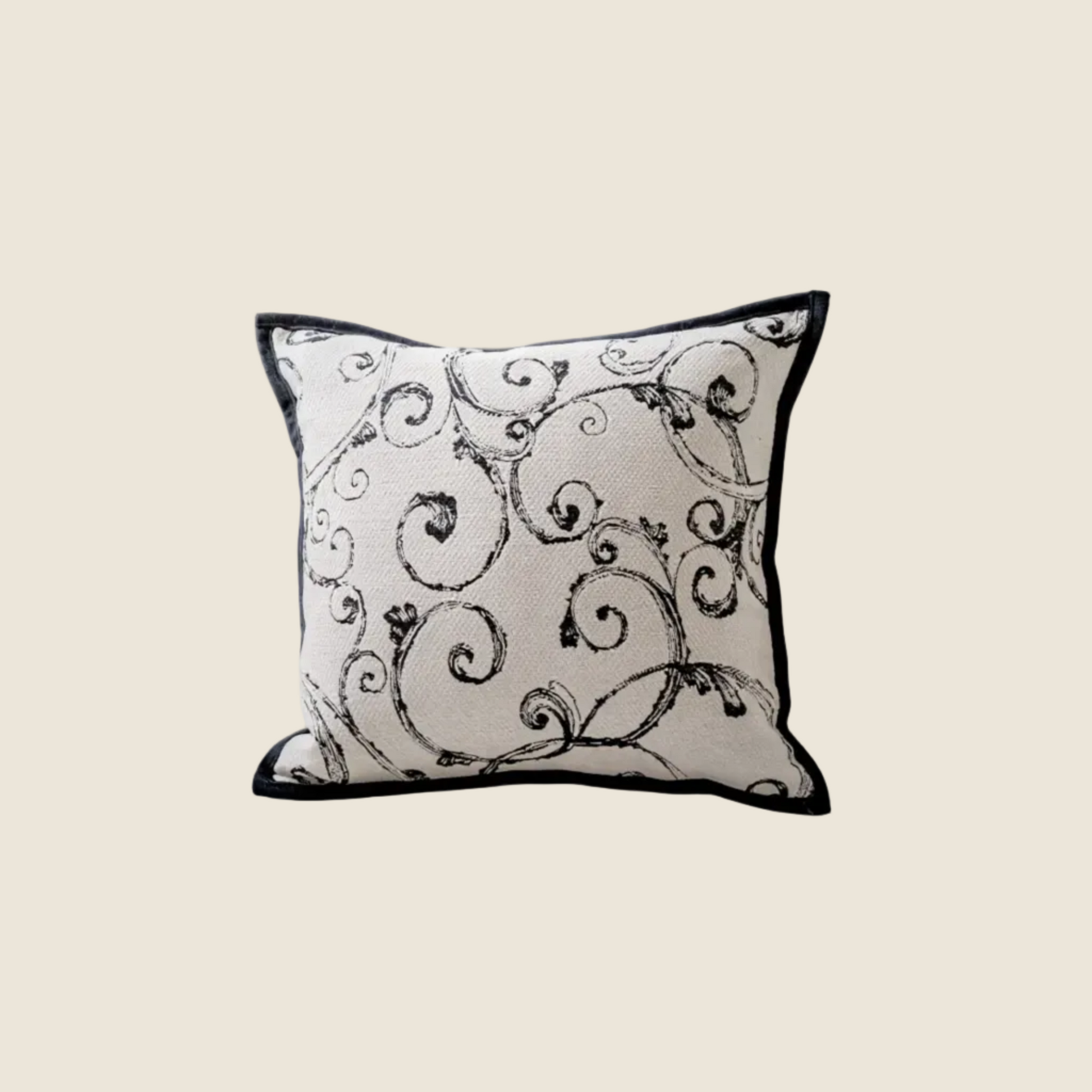 LaLuna Home Monochrome Botanical Jacquard Throw Pillow
