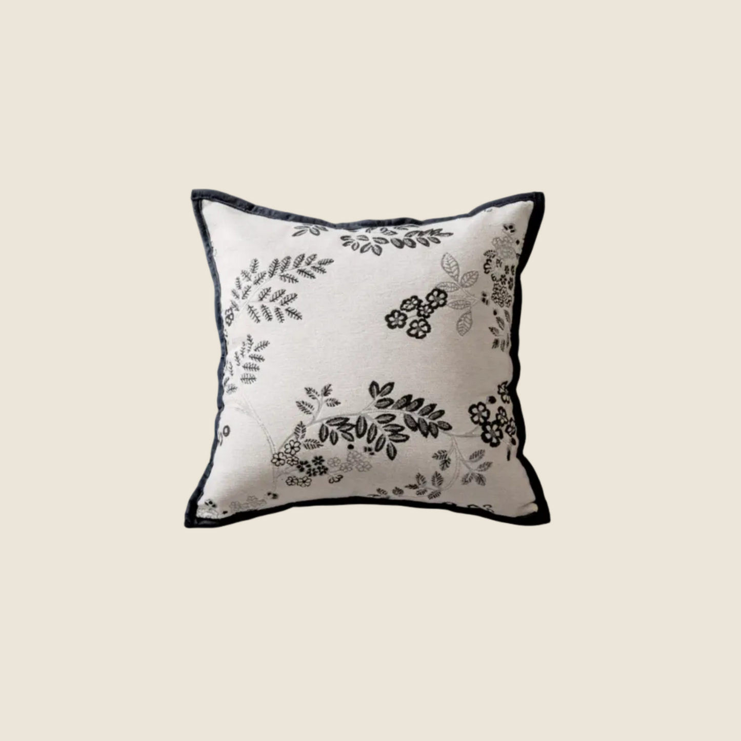 LaLuna Home Monochrome Floral Jacquard Throw Pillow