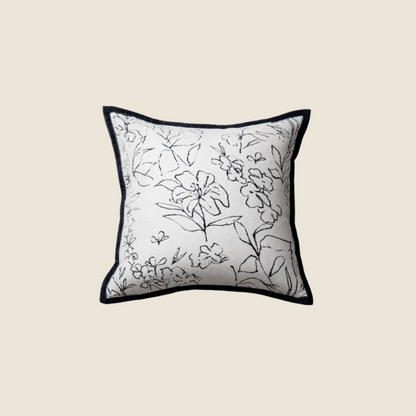 LaLuna Home Monochrome Floral Jacquard Throw Pillow